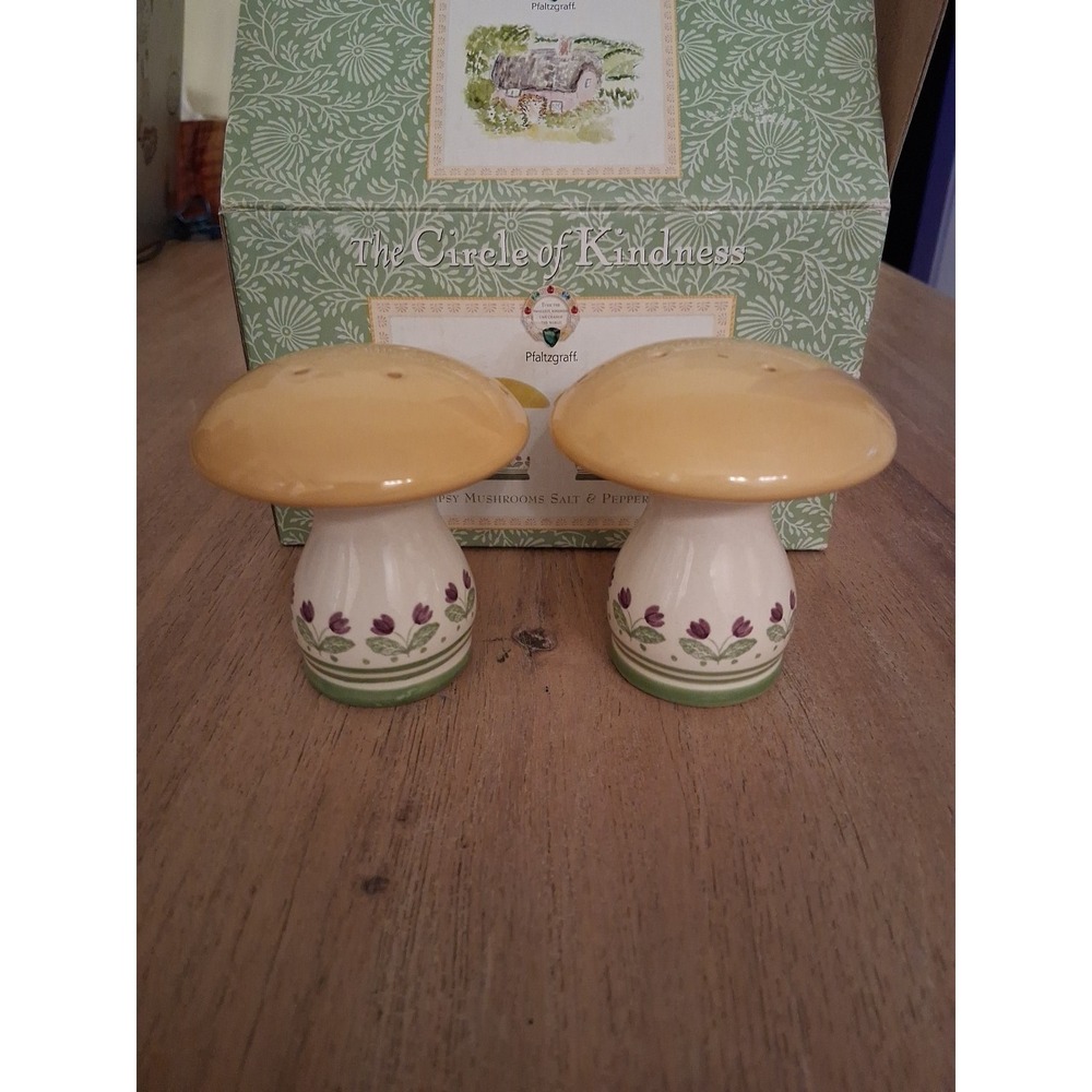 Pfaltzgraff Mushroom Salt and Pepper Shakers. New.